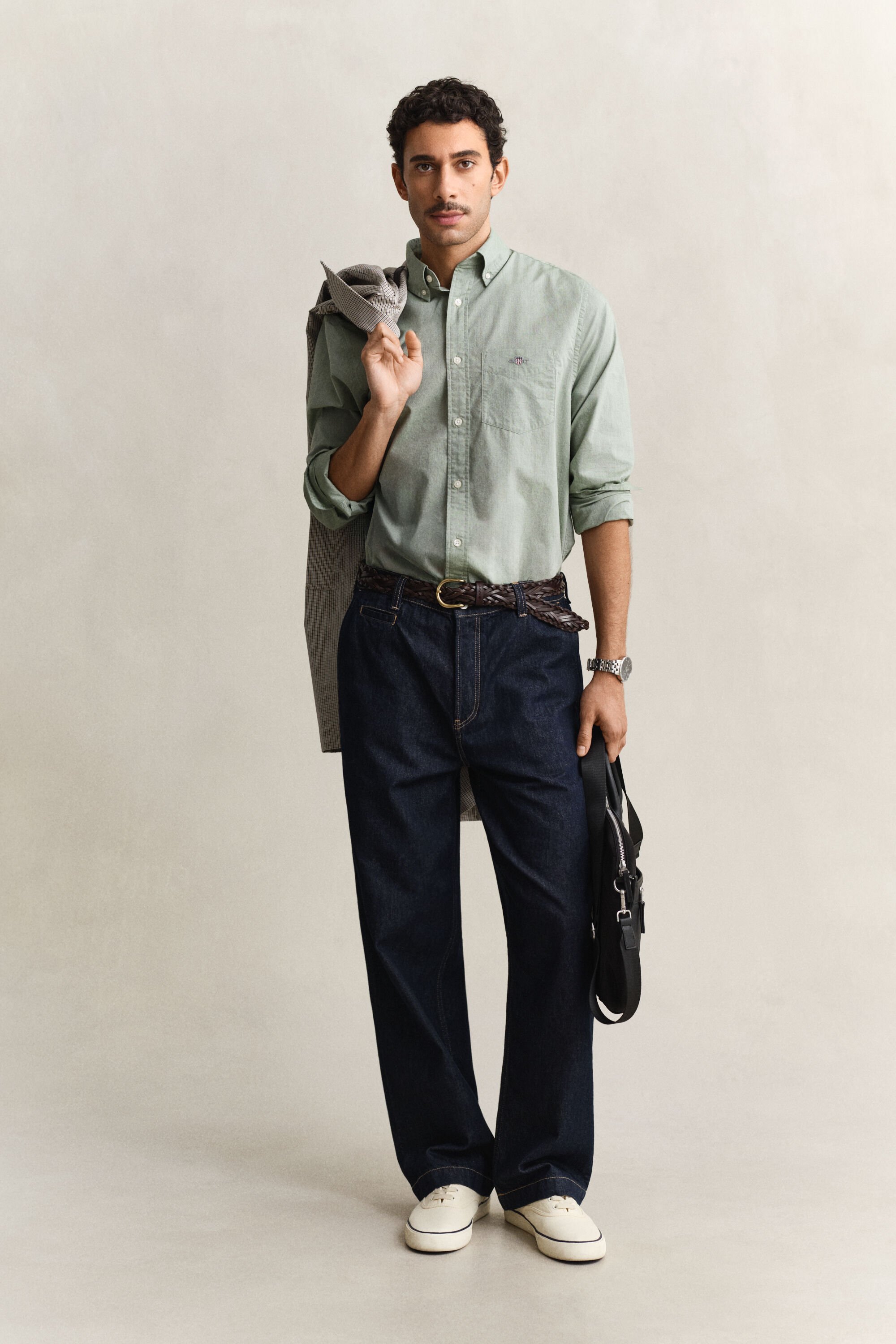 Chemise coupe regular en popeline classique