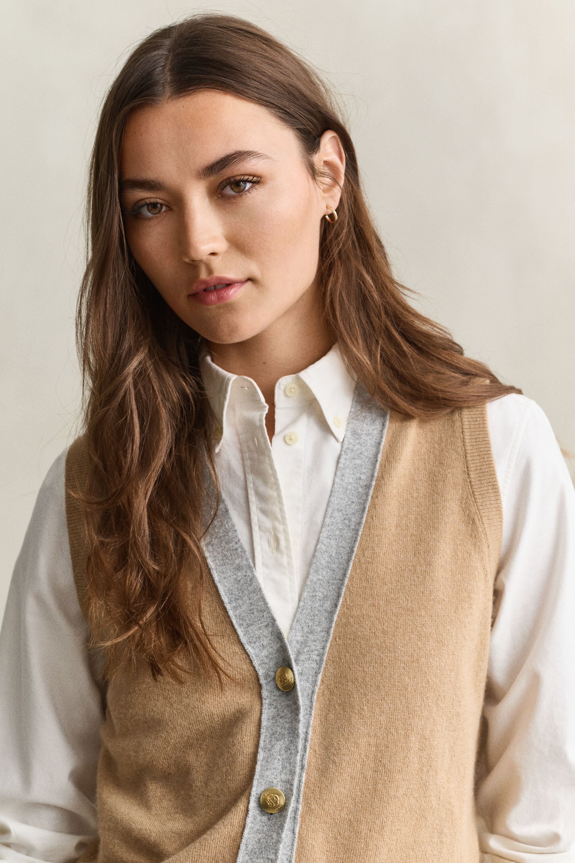 Pull sans manches en maille de couleurs contrastées