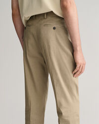 Pantalon de costume slim fit en coton et lin