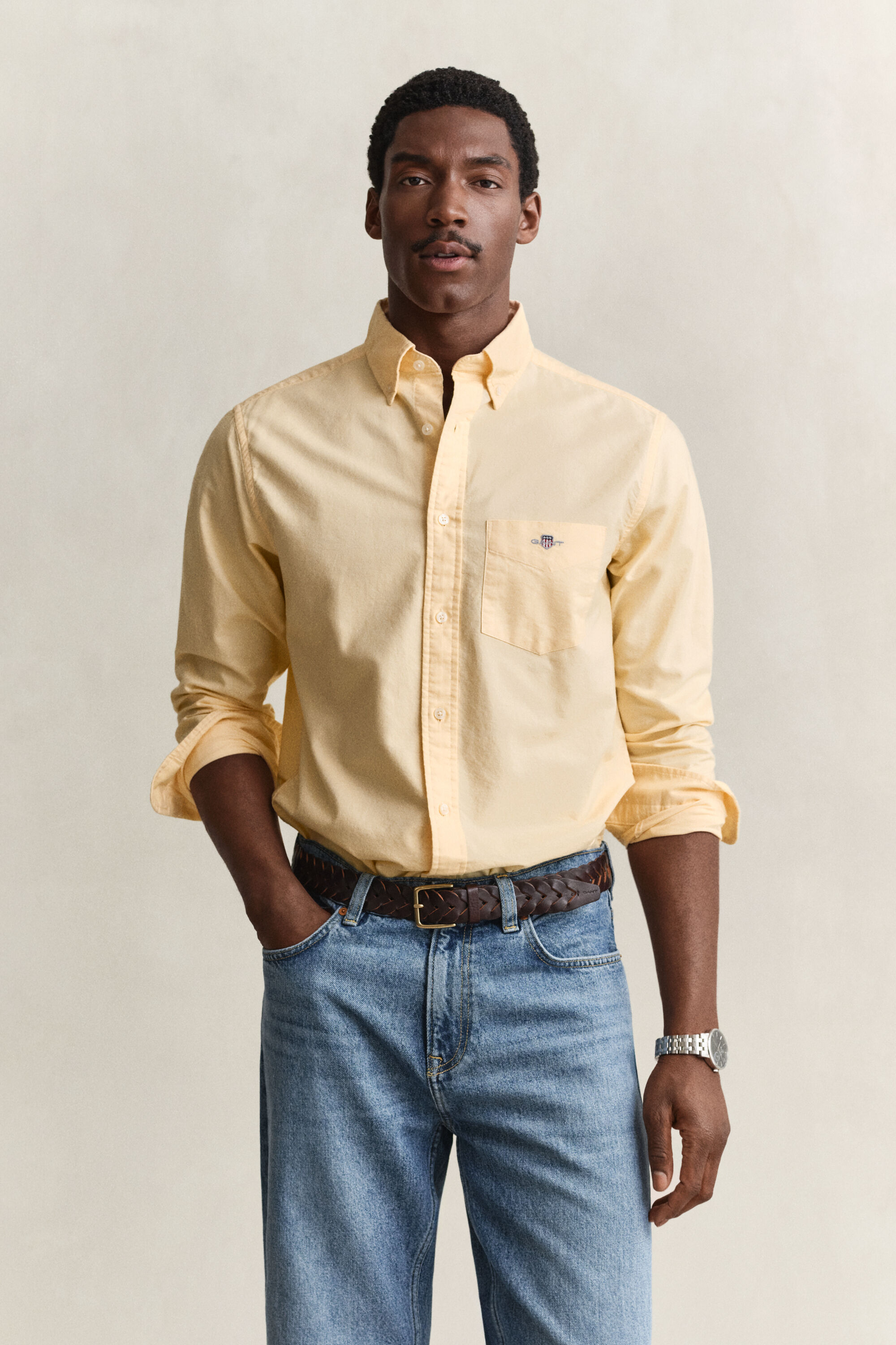Chemise coupe regular en coton Oxford classique