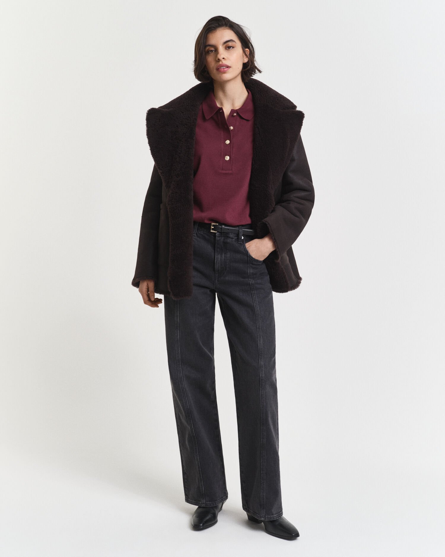 Polo en coton piqué à manches longues