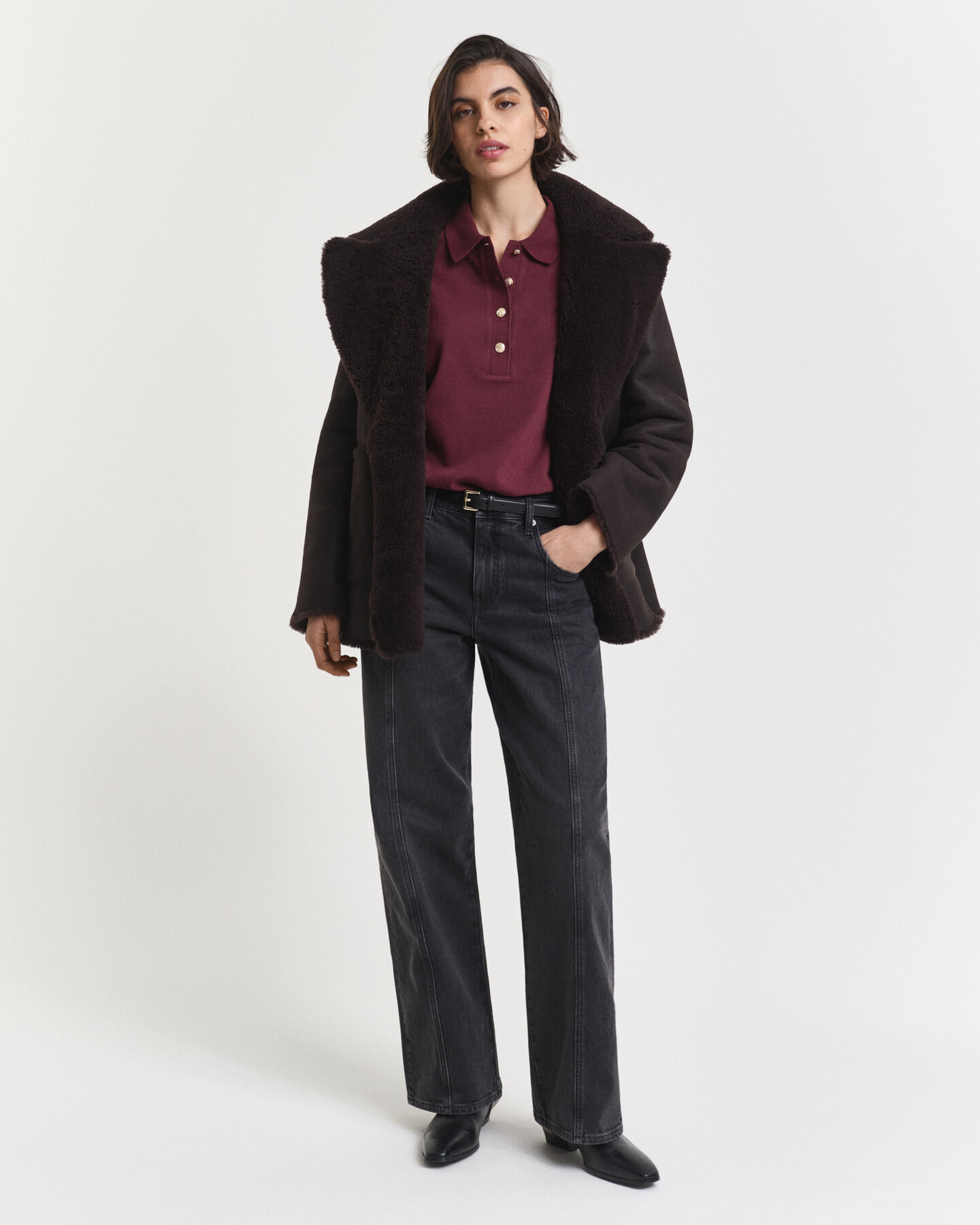 Polo en coton piqué à manches longues