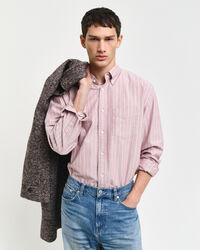 Chemise relaxed fit en coton Oxford &agrave; rayures Heritage