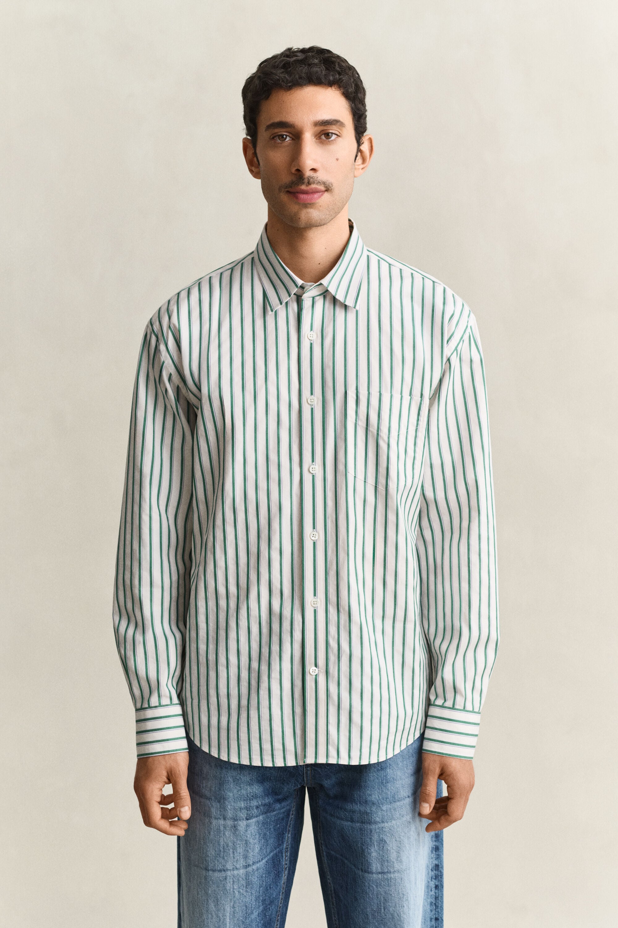 Chemise à rayures dobby