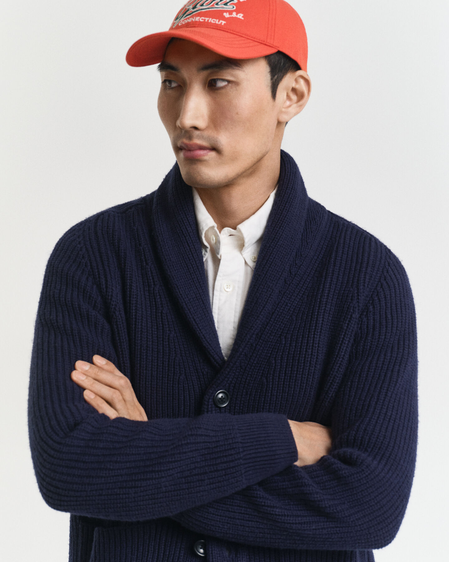 Cardigan en laine mélangée à col châle