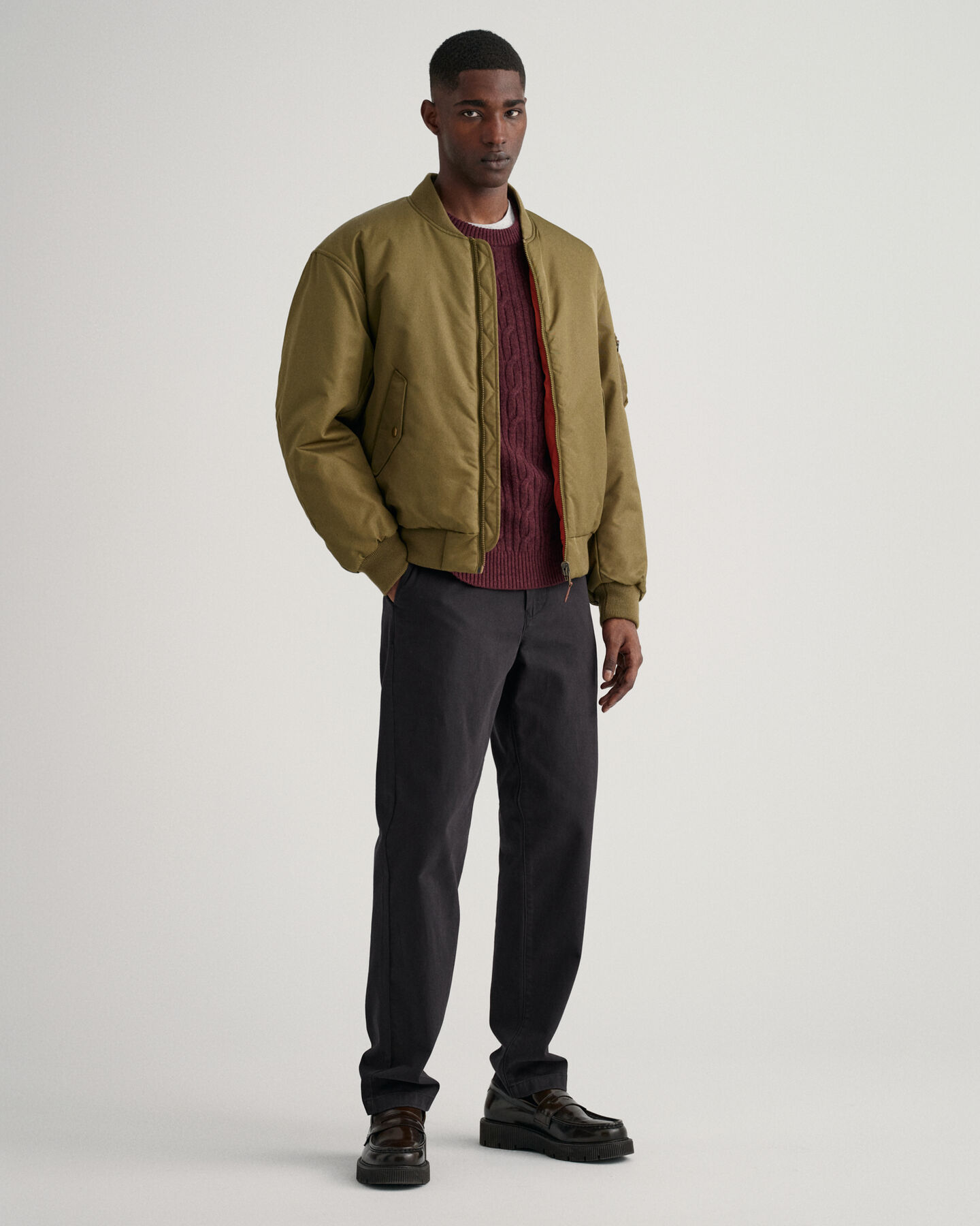 Pull ras du cou en laine d'agneau &agrave; torsades