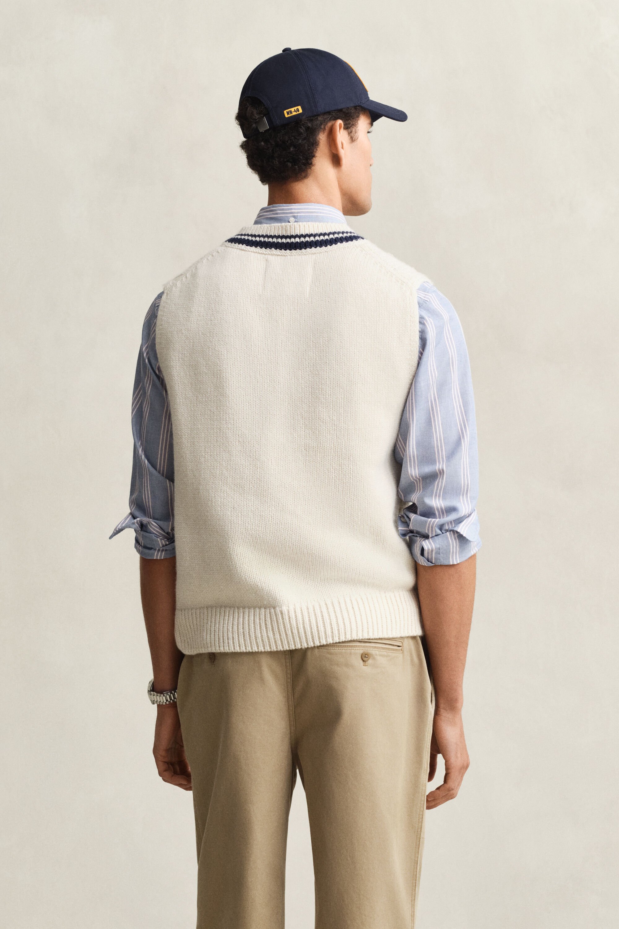 Pull sans manches en maille torsadée