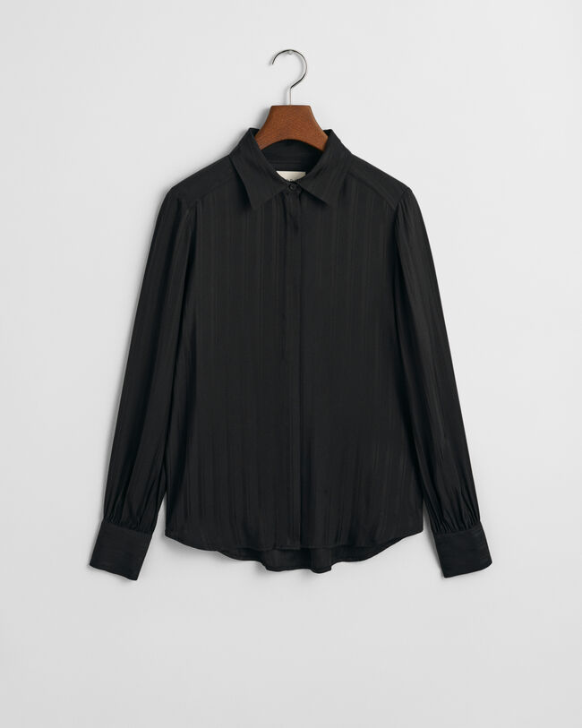 Chemise regular fit en satin &agrave; rayures