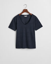 T-shirt col V en lin