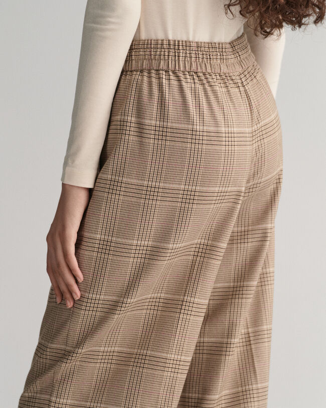 Pantalon relaxed fit à carreaux Pull-On