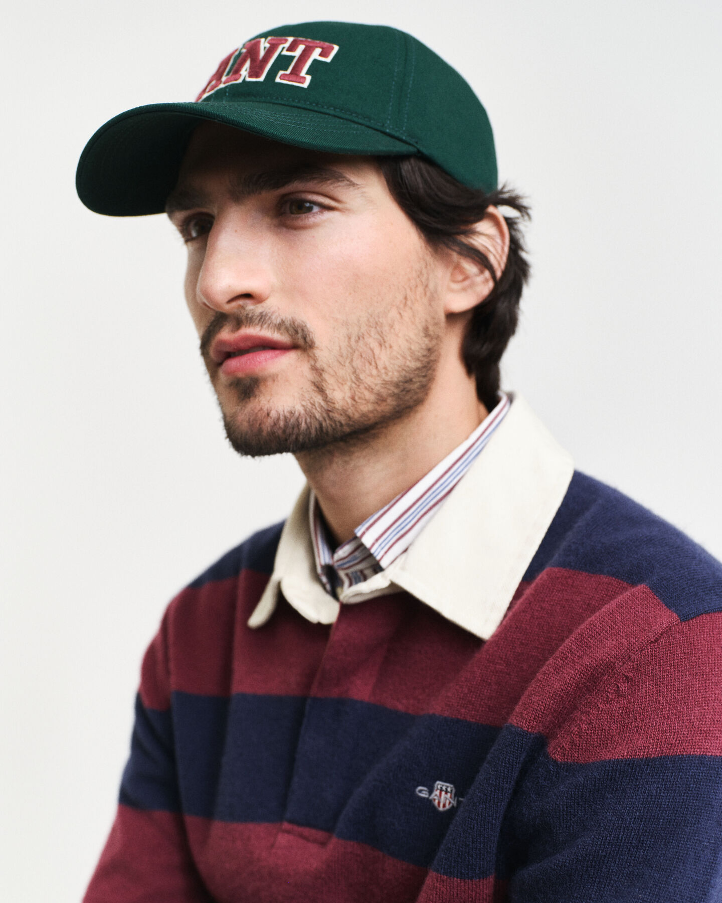 Polo Rugger en laine d'agneau extrafine &agrave; rayures