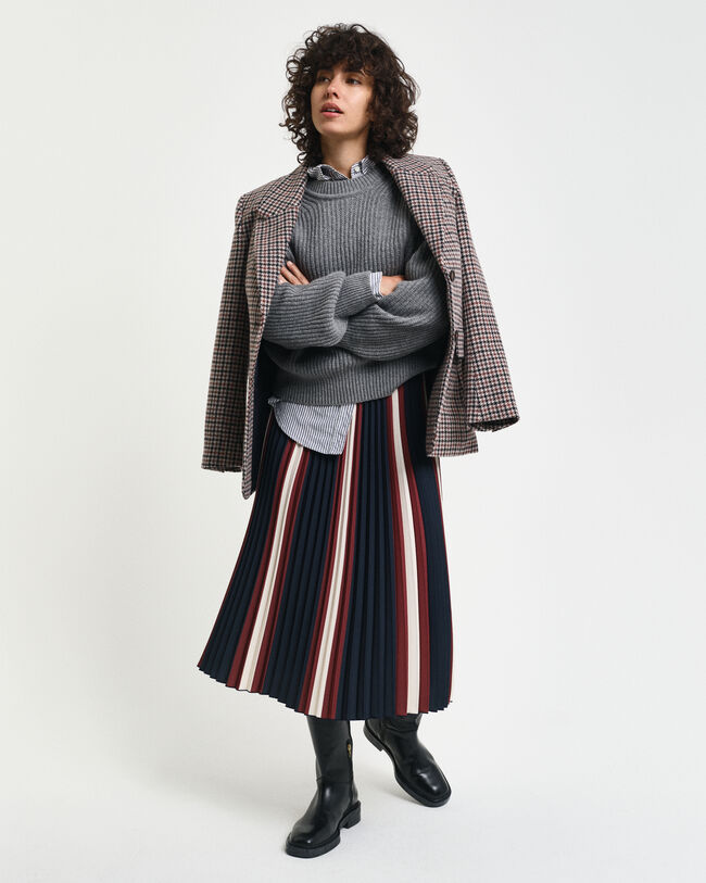 Jupe plissée à rayures