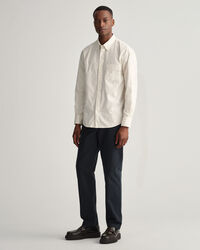 Chemise relaxed fit en coton Oxford teint en pi&egrave;ce