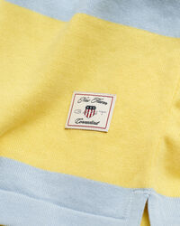 Polo en coton microtextur&eacute; &agrave; rayures