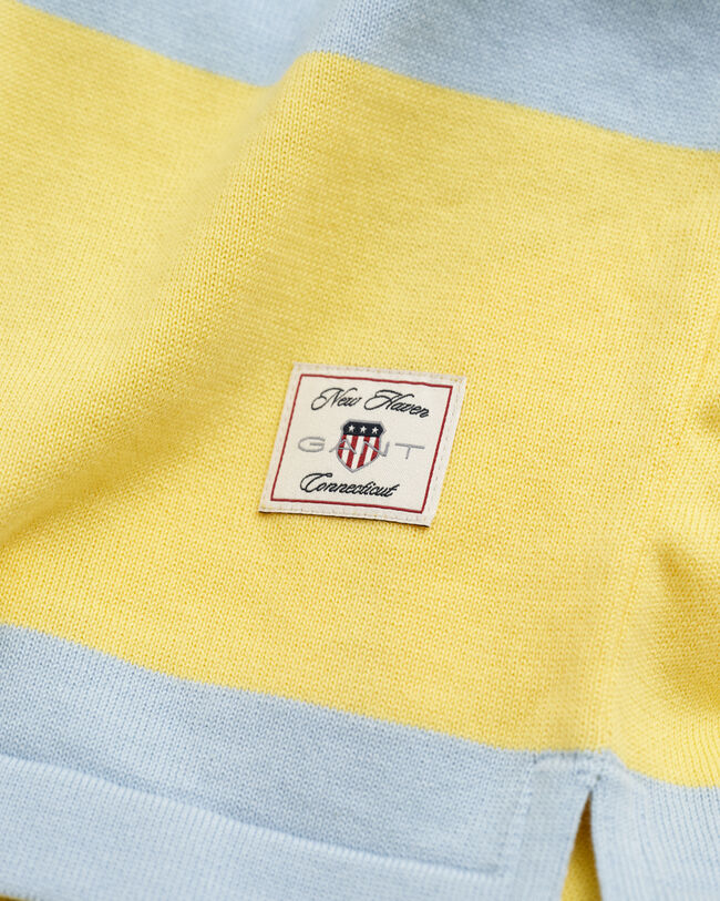 Polo en coton microtextur&eacute; &agrave; rayures