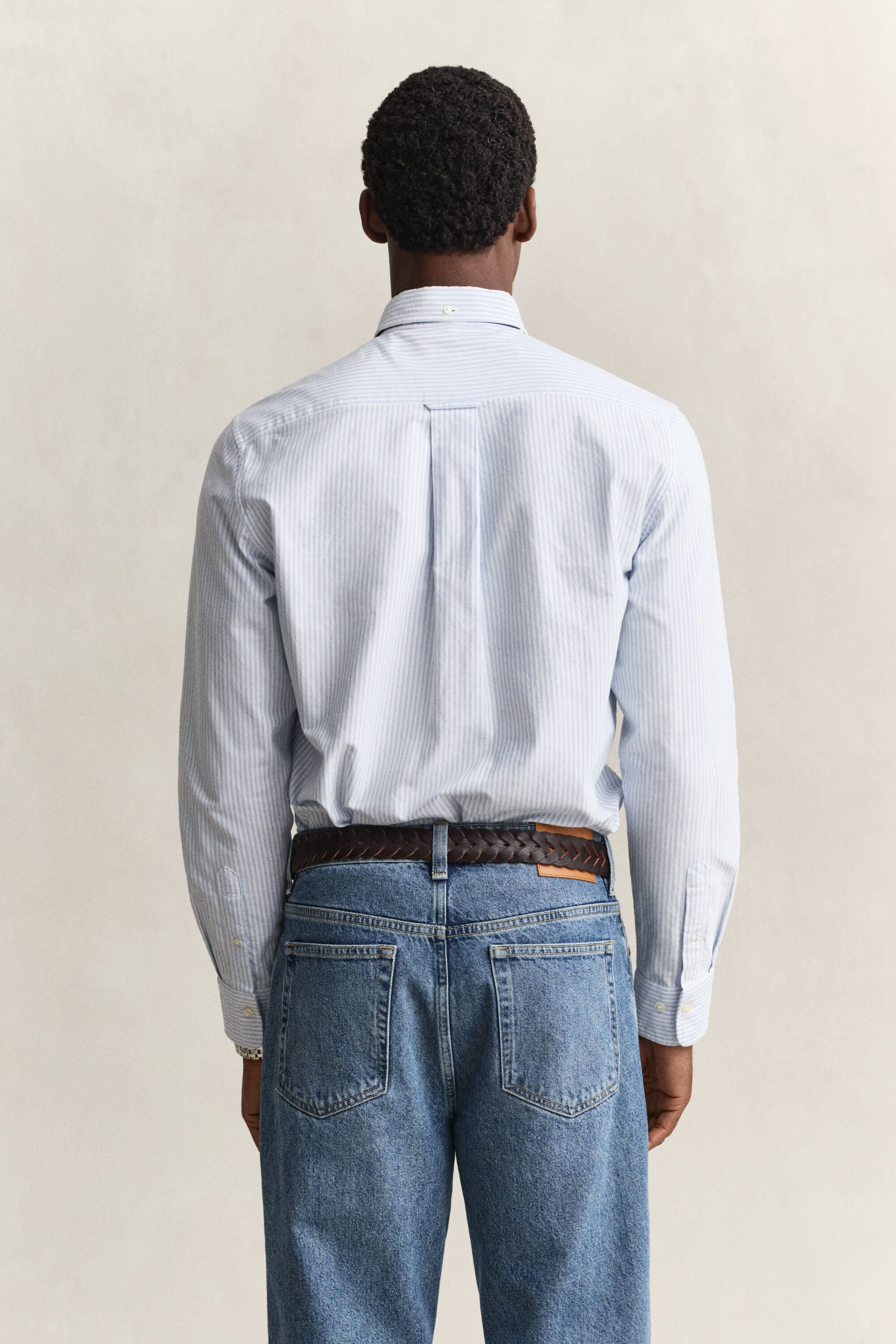 Chemise en coton Oxford regular classique à rayures