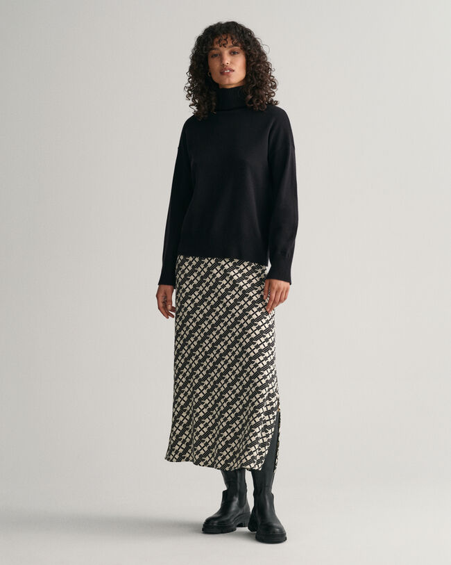 Pull en laine d'agneau ultrafine &agrave; col droit