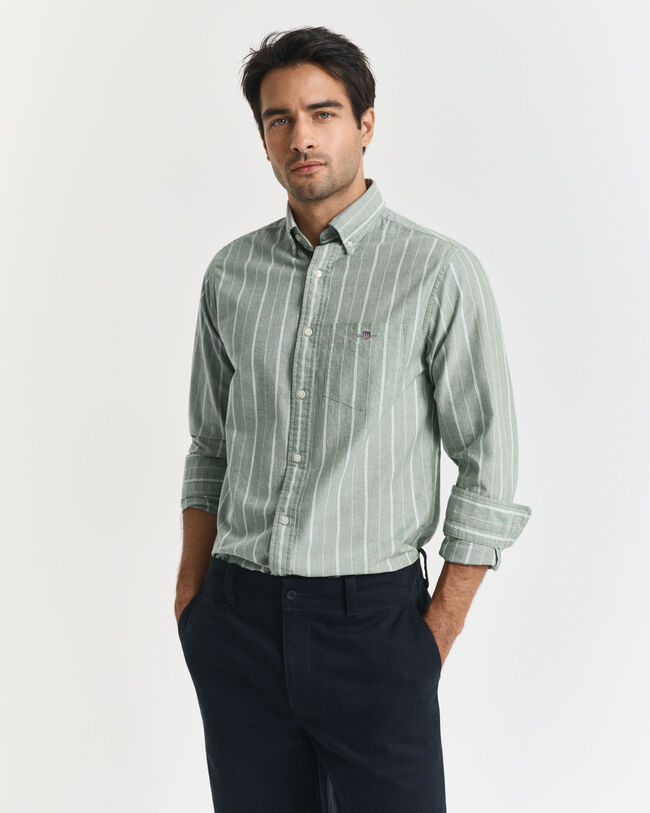 Chemise coupe regular en coton Oxford classique à rayures