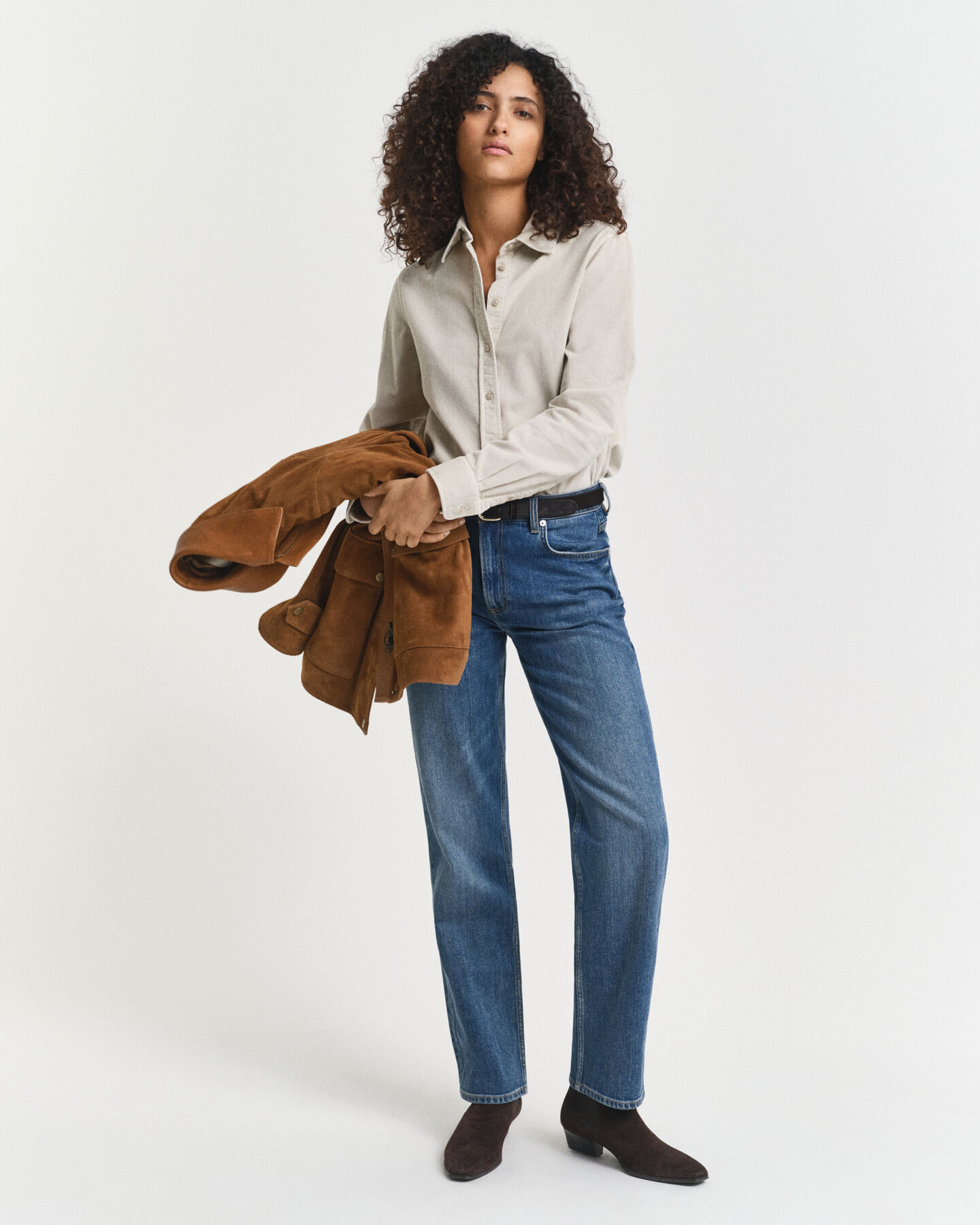 Chemise coupe regular en velours côtelé