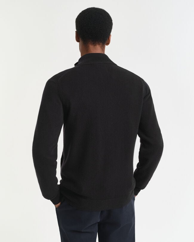 Cardigan zippé en laine d'agneau ultra-fine