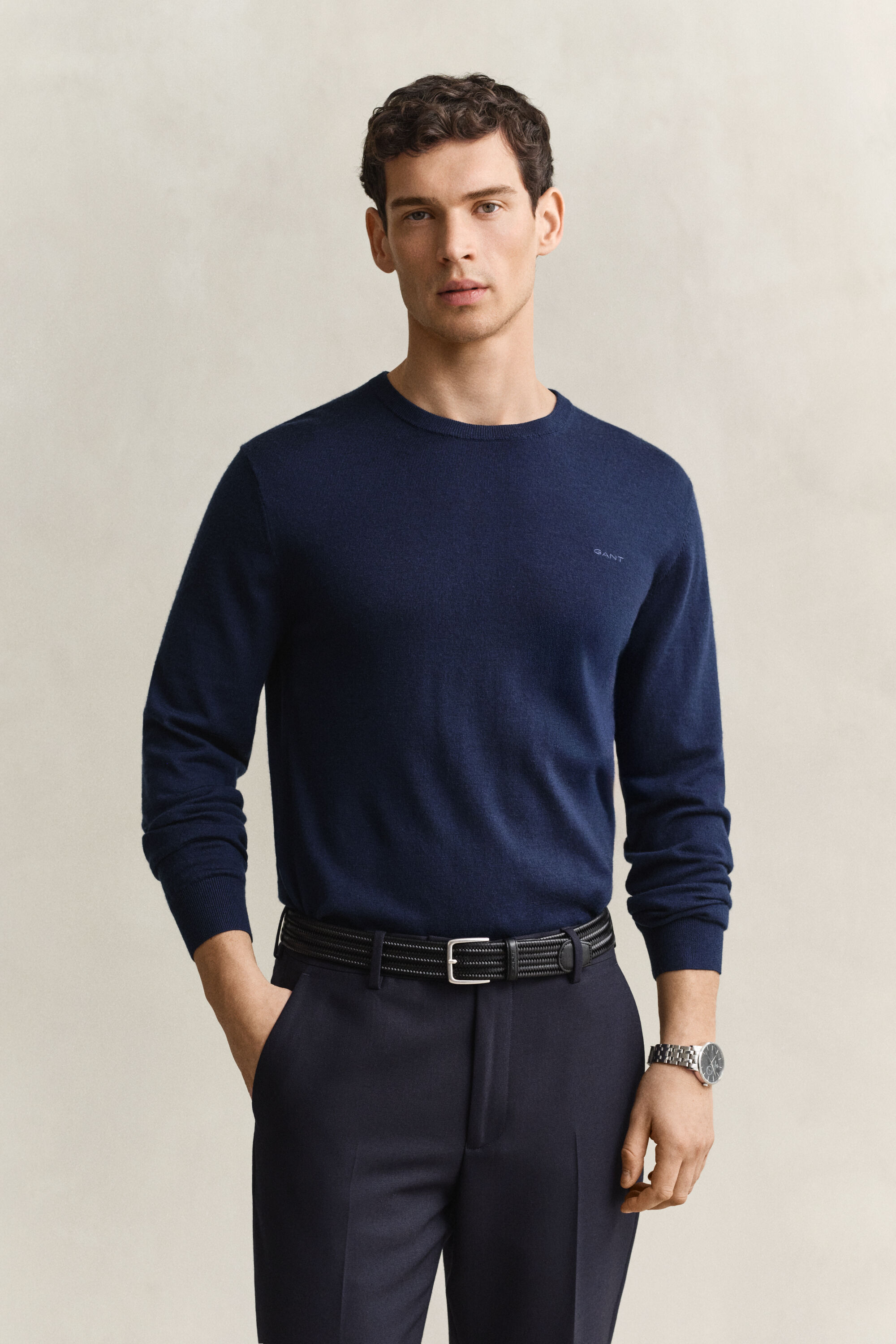 Pull col rond en laine mérinos