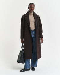 Pull col roulé en maille de coton stretch à torsades