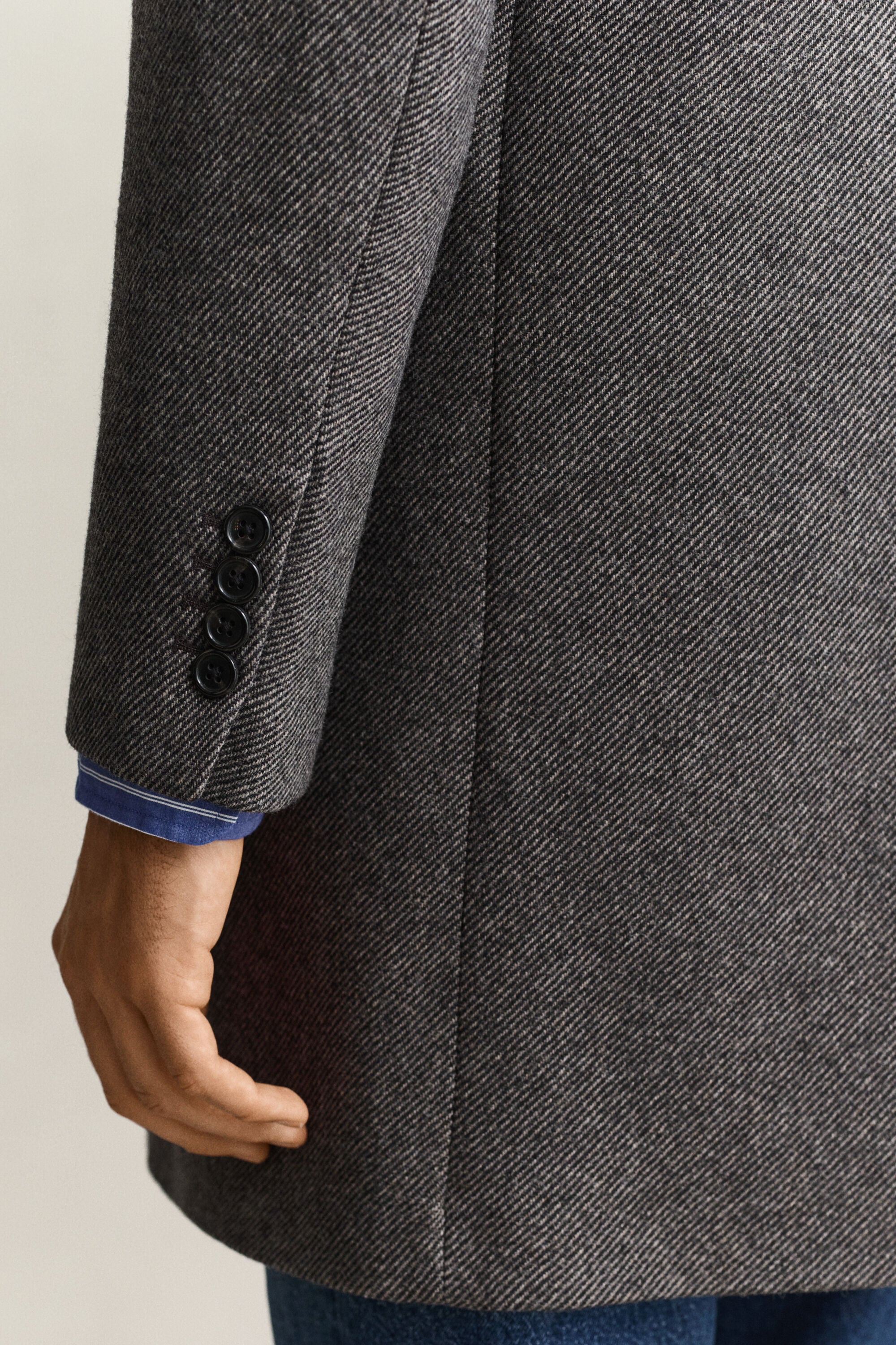 Manteau en laine bicolore