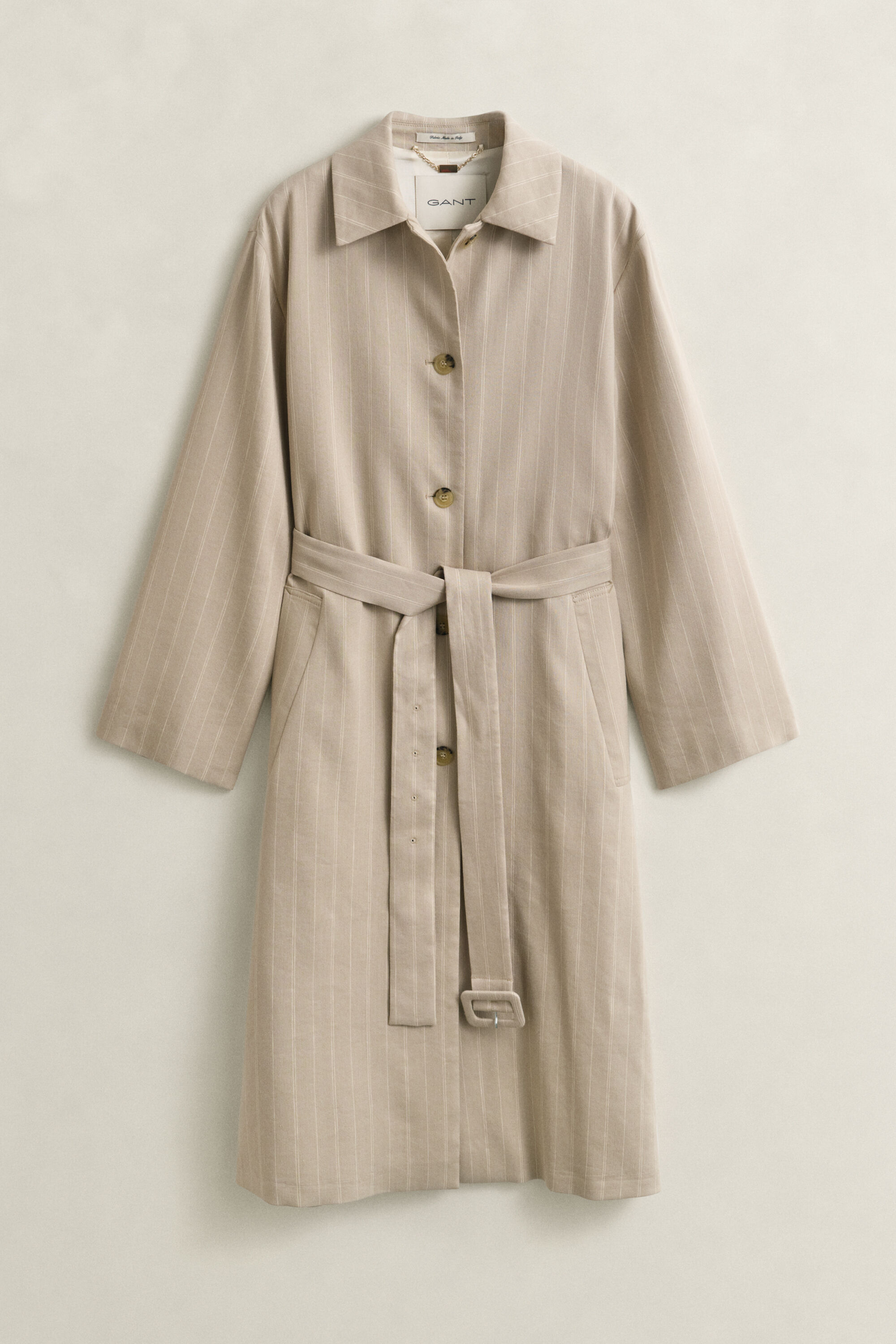 Manteau à rayures tennis en lin mélangé