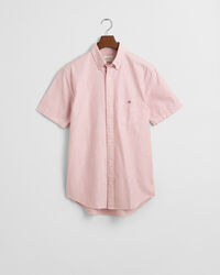 Chemise regular fit classique en coton Oxford rayé à manches courtes