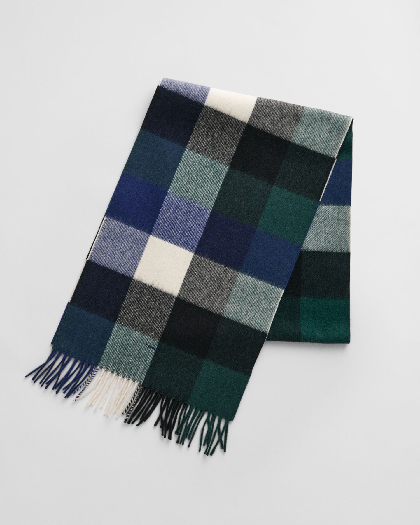 Foulard en laine mérinos à carreaux