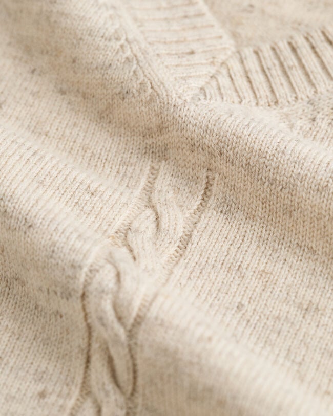 Veste sans manches col V sans manches en maille torsadée