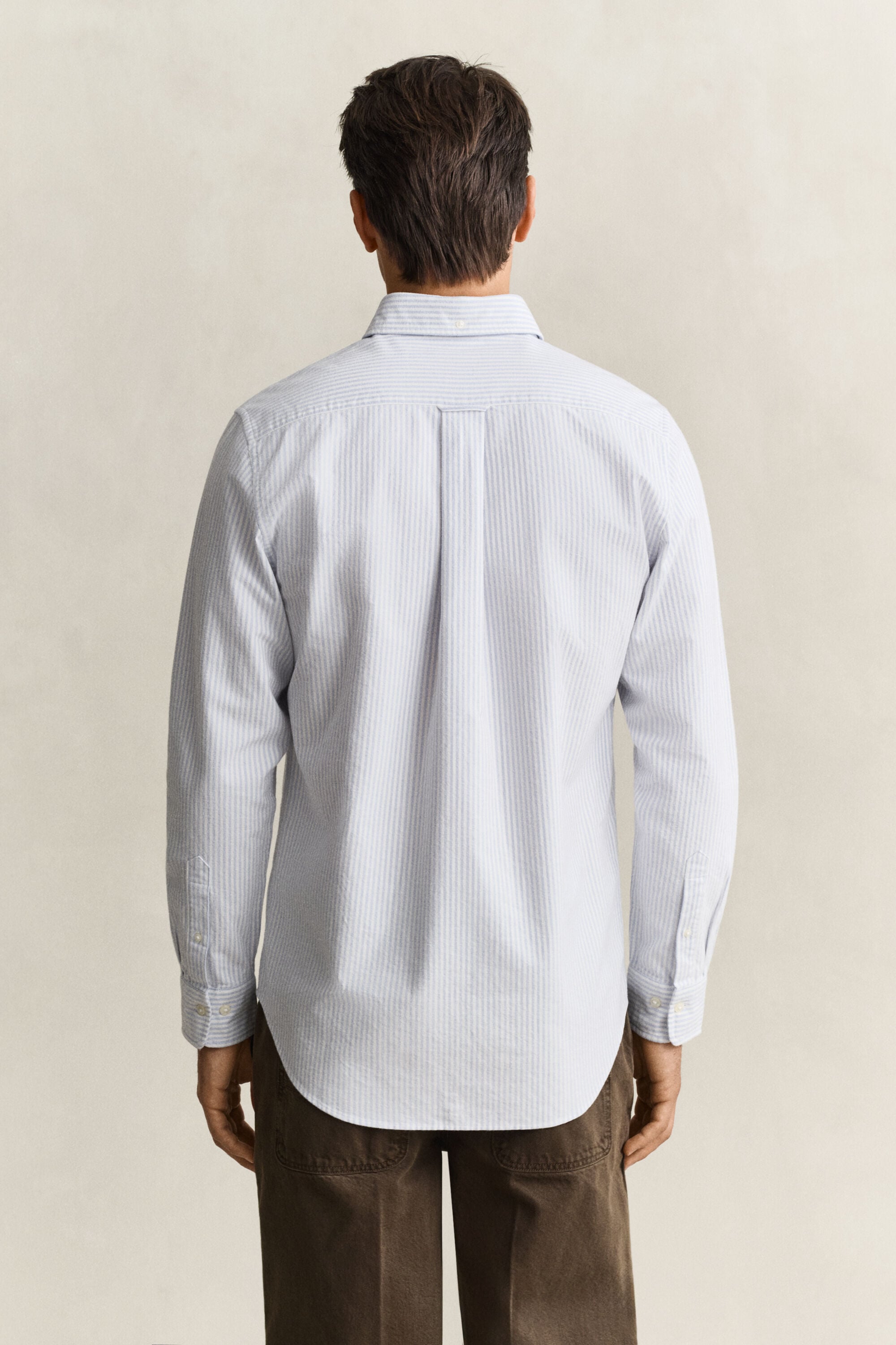 Chemise en coton Oxford brossé avec rayures