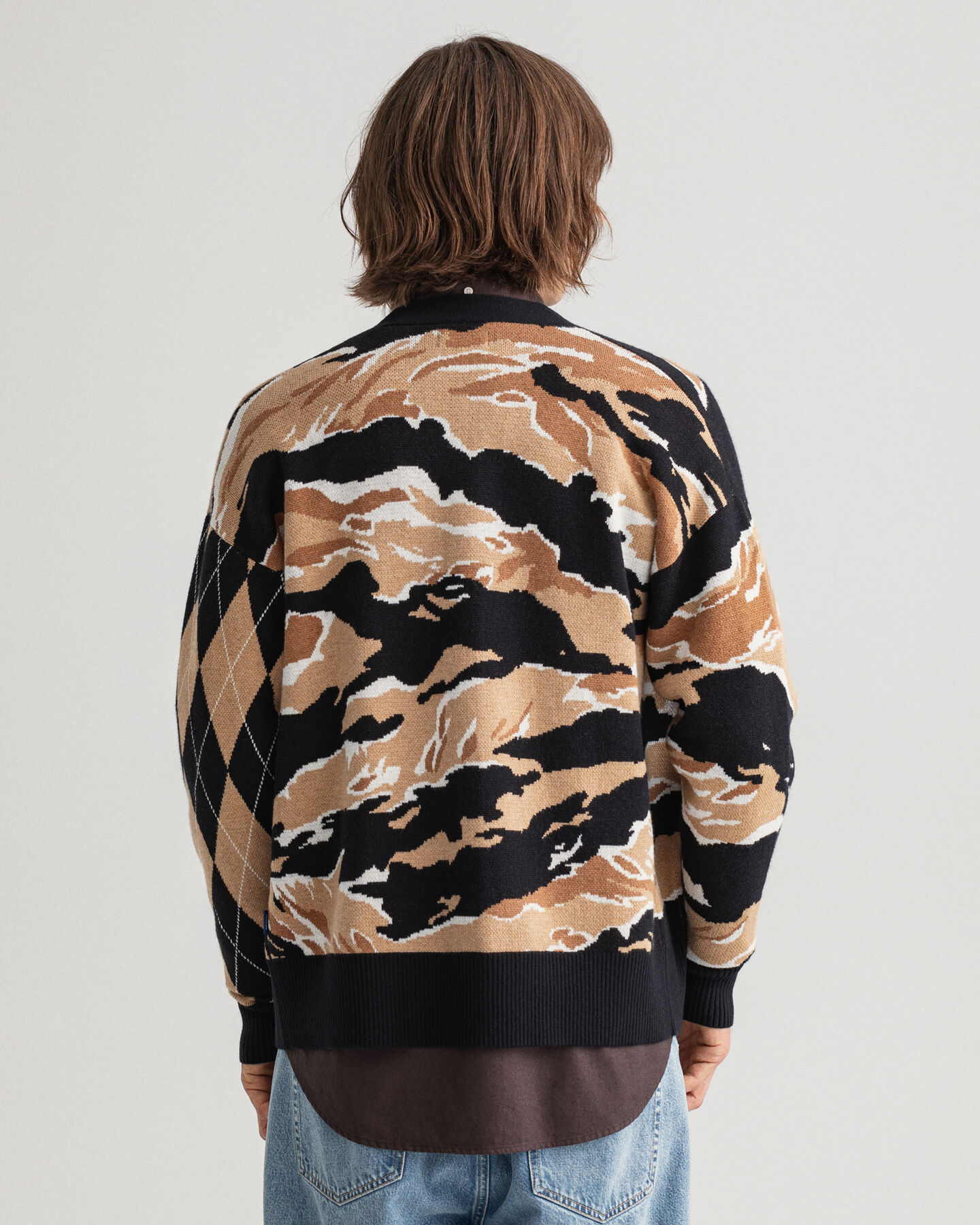 Cardigan à motif camouflage Tiger