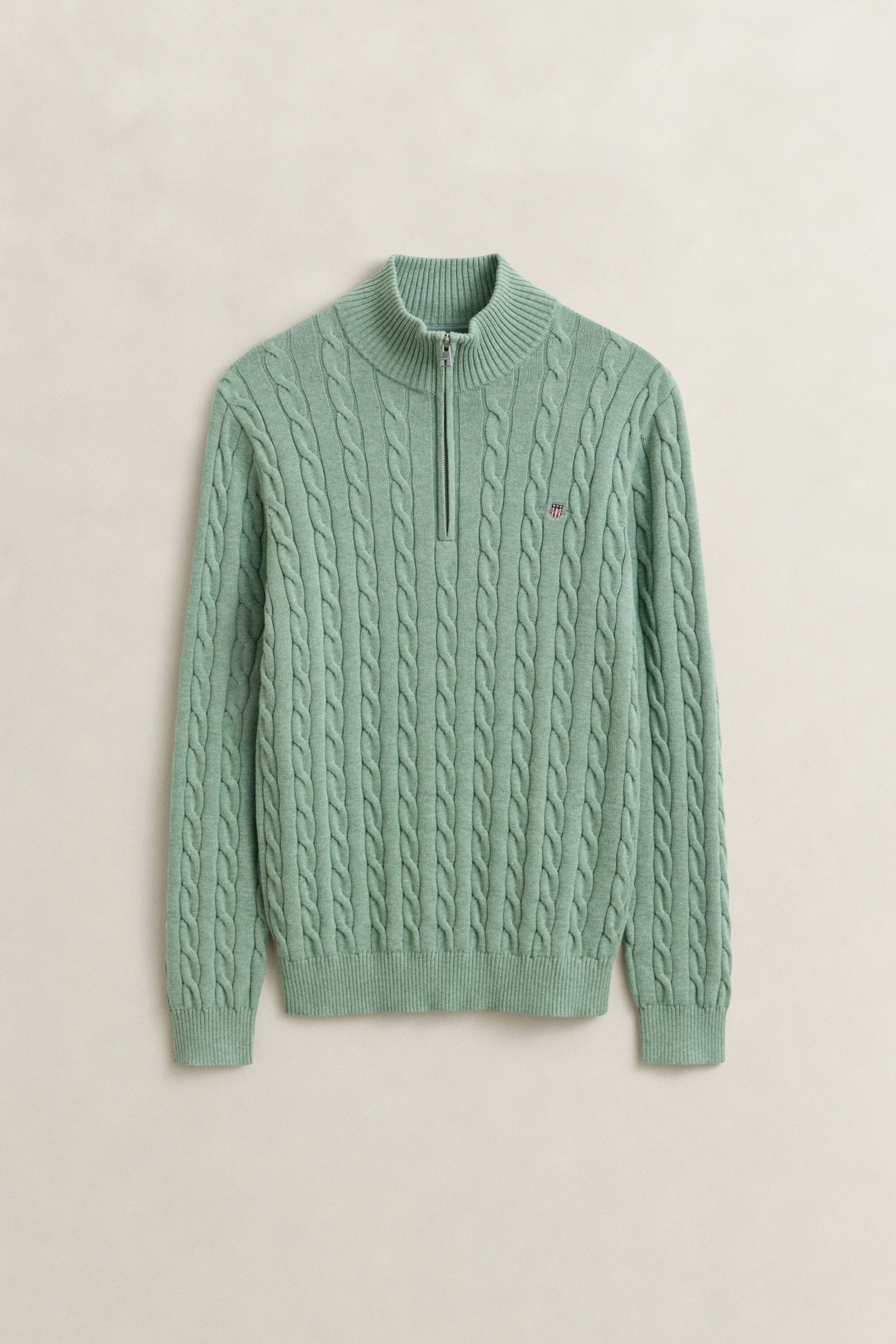 Pull à demi-zip en maille de coton torsadée