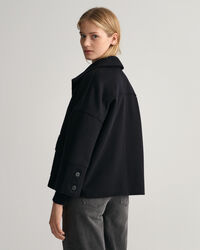 Veste courte en laine m&eacute;lang&eacute;e