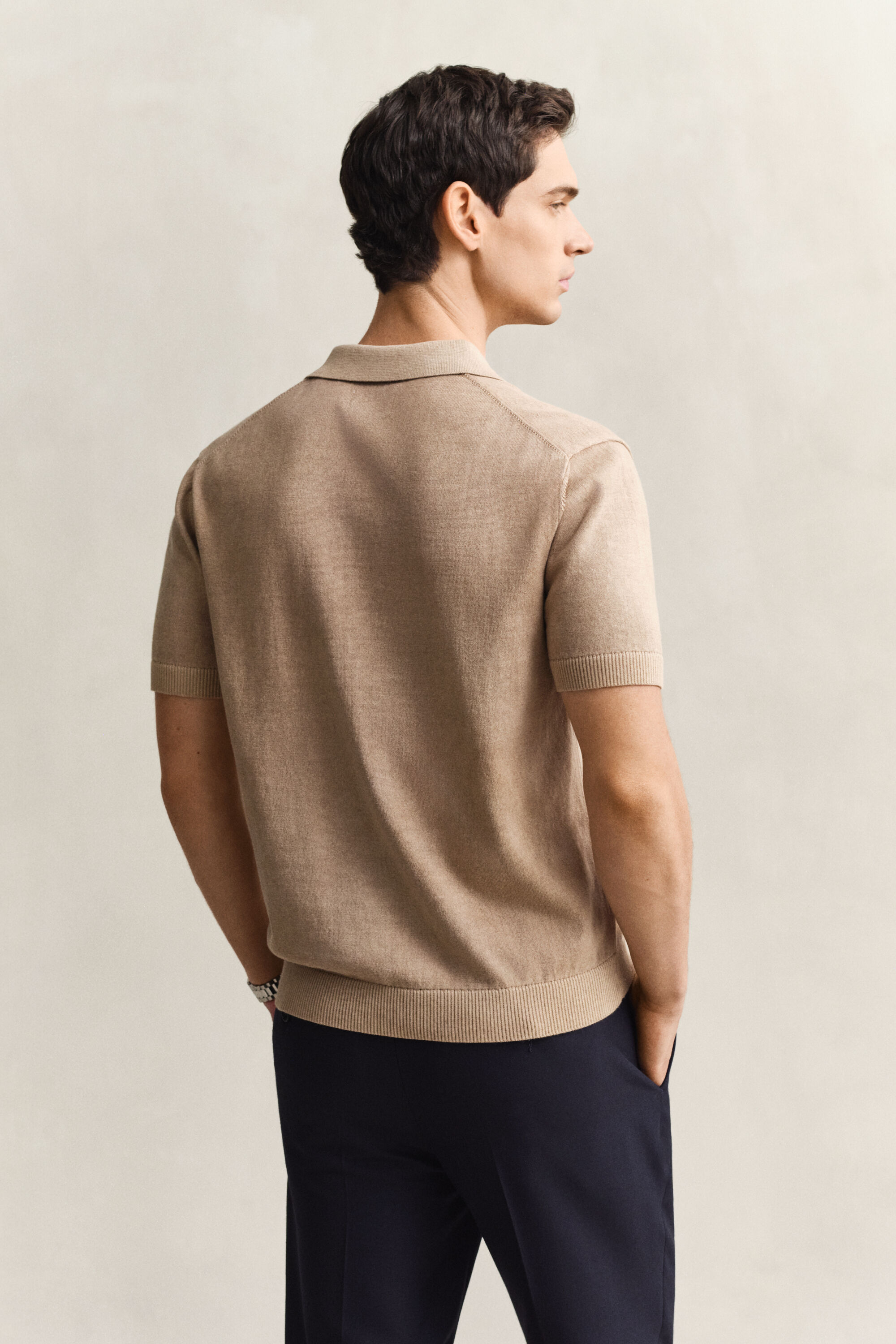 Pull façon polo effet délavé