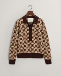 Pull fa&ccedil;on polo en maille G Patterned Jacquard
