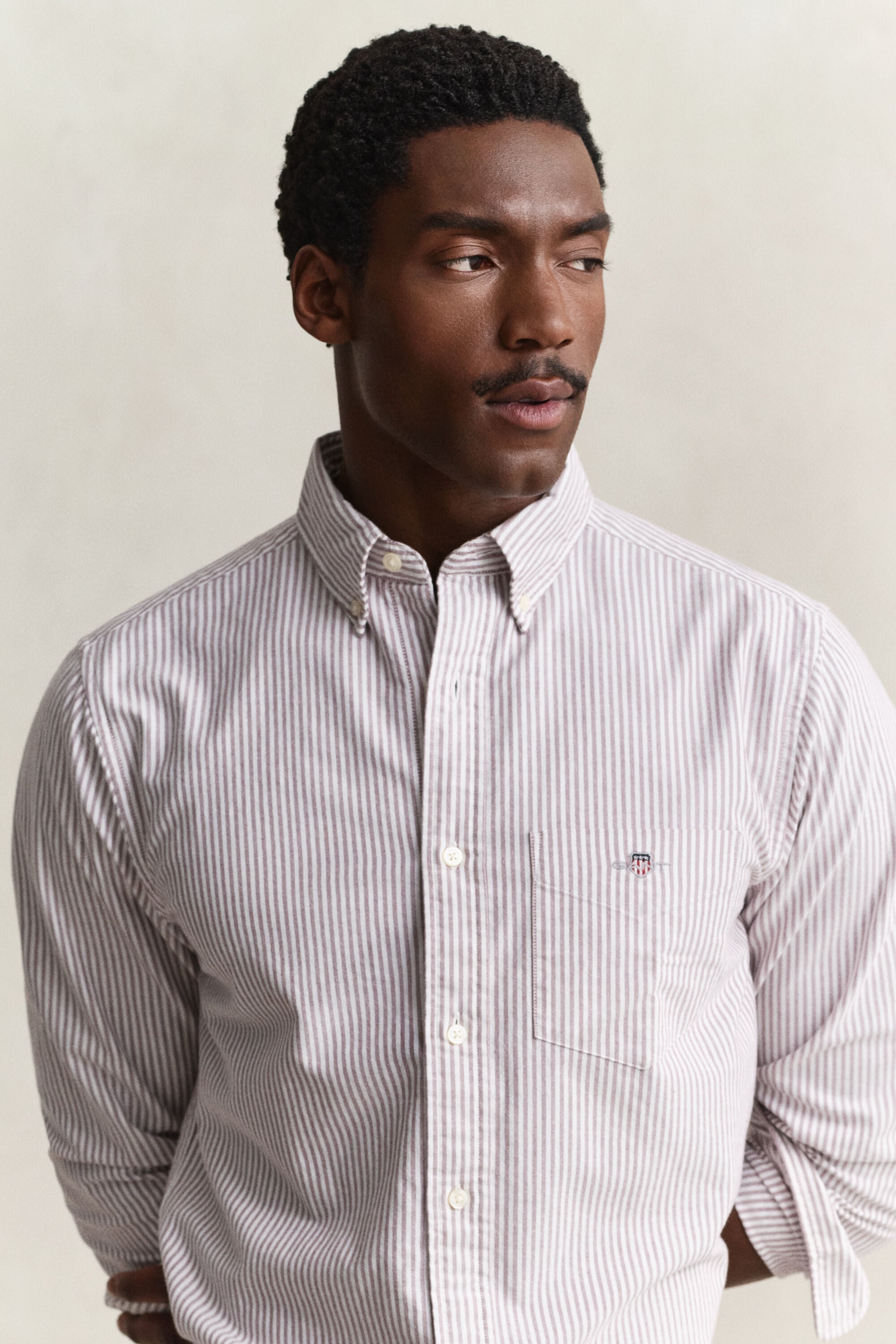 Chemise en coton Oxford regular classique à rayures