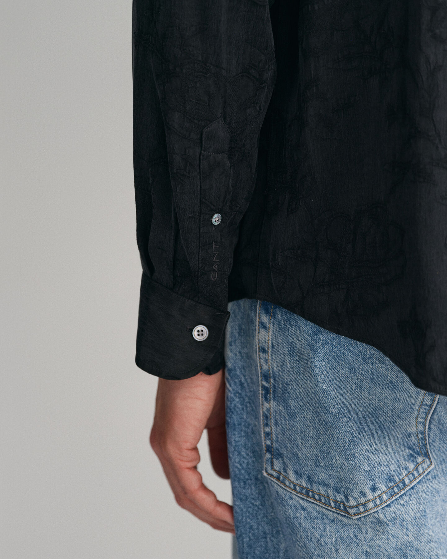 Chemise relaxed fit en jacquard de cupro et viscose