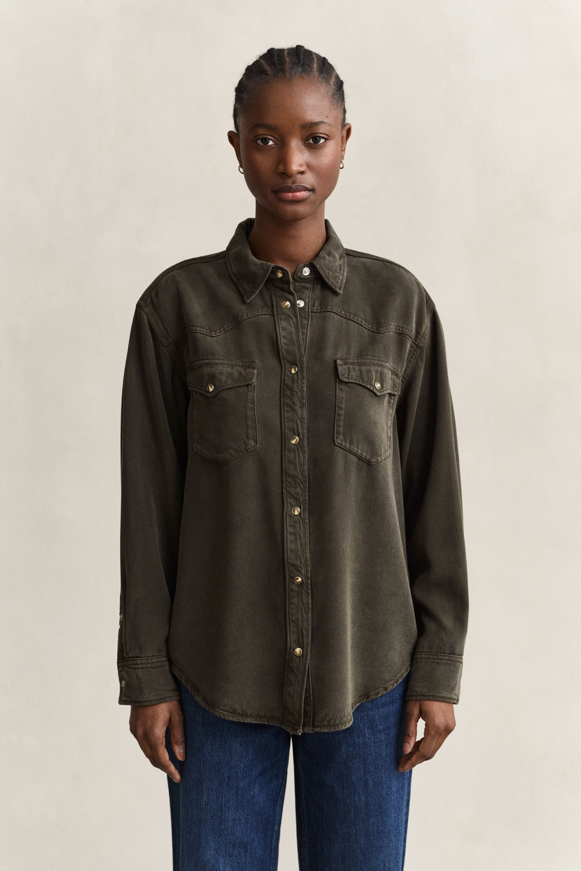 Chemise style ranger en sergé de denim