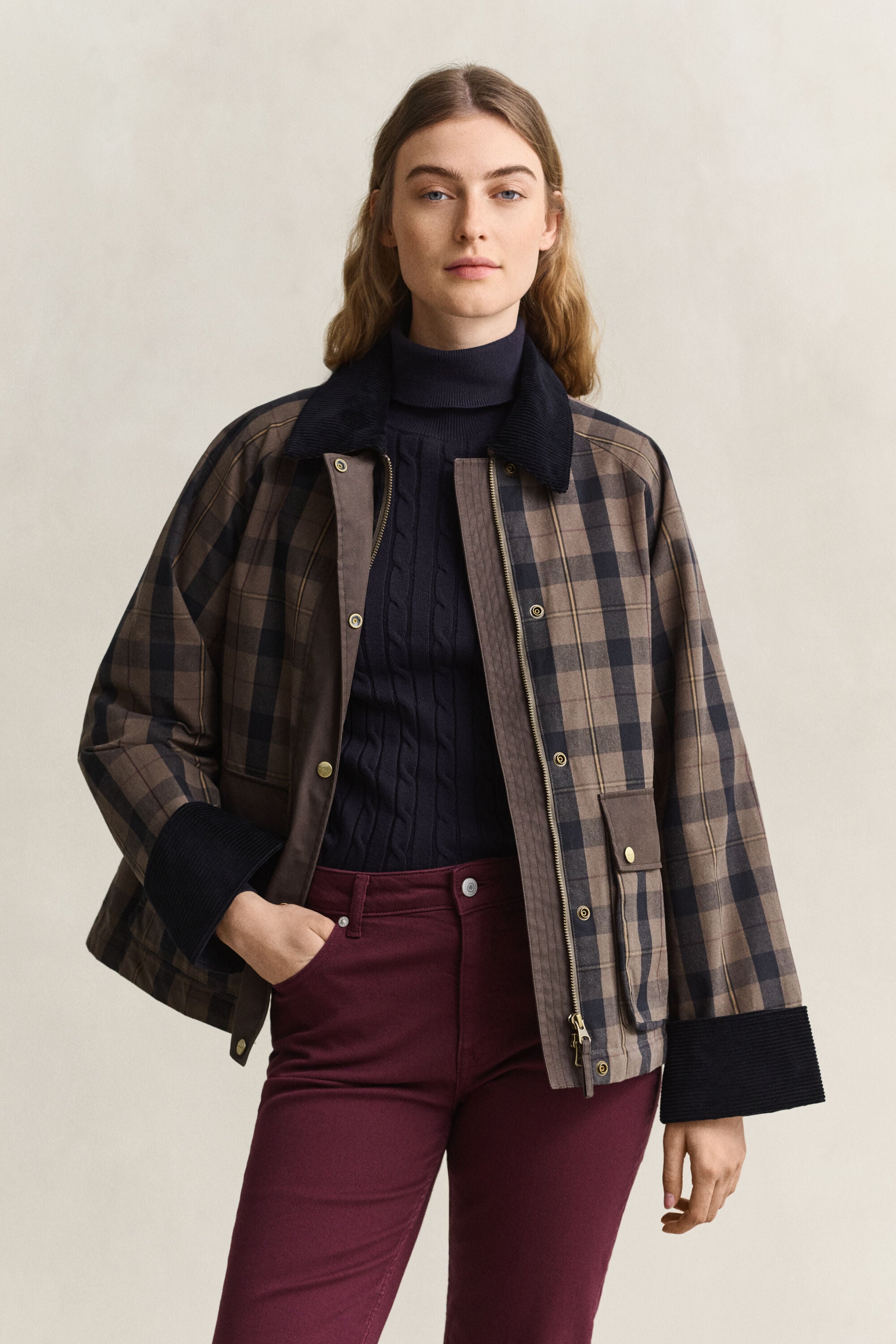 Veste cirée à carreaux
