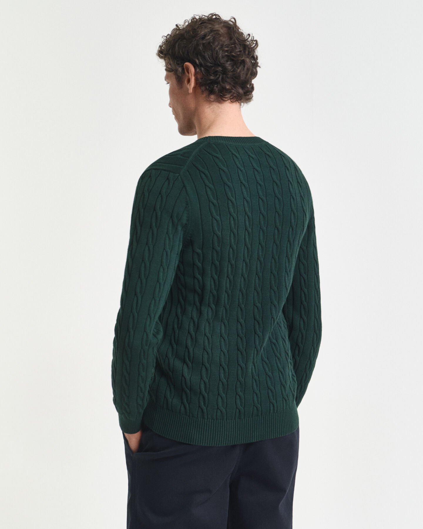 Pull col rond en maille de coton torsadée