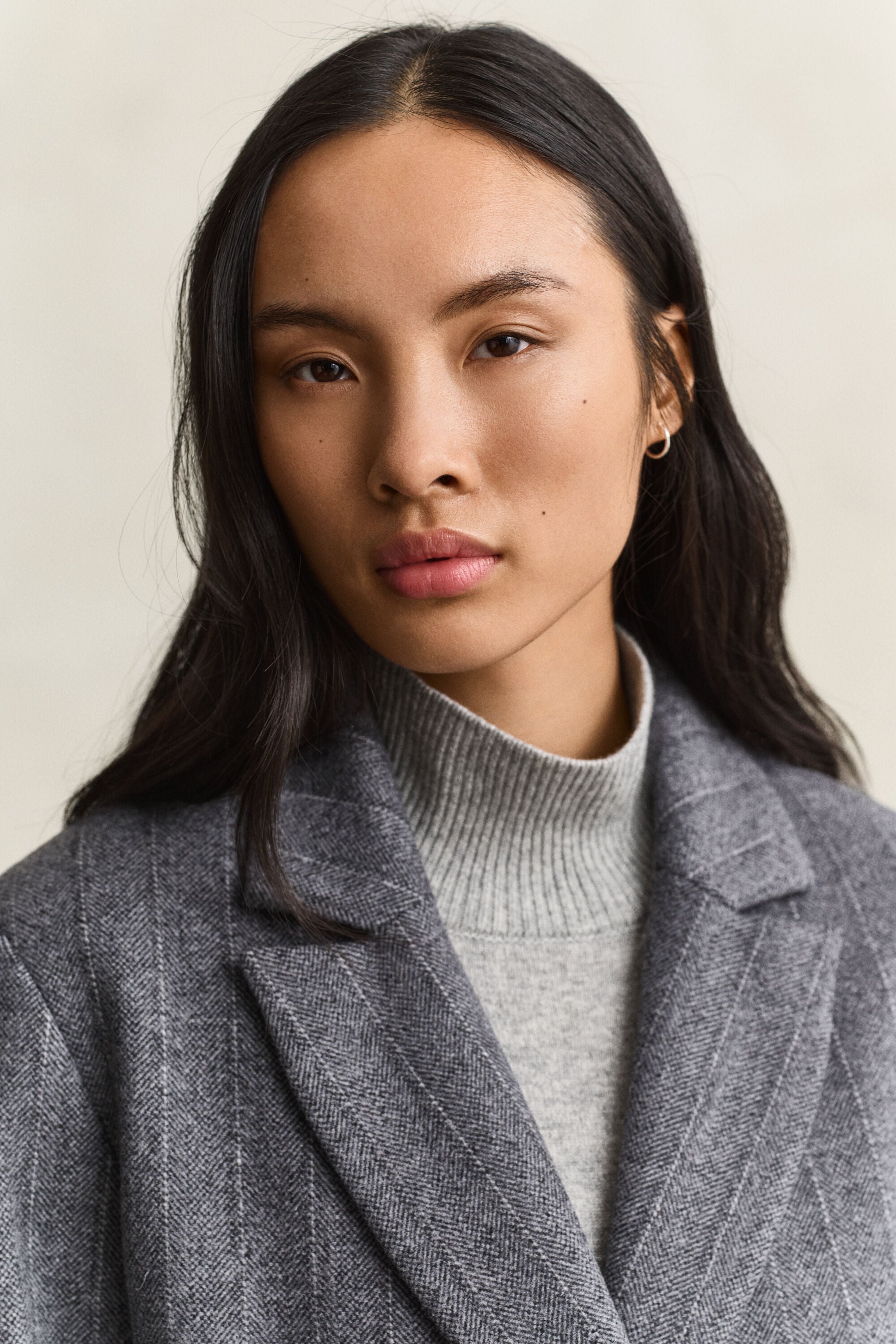 Manteau en laine mélangée à rayures