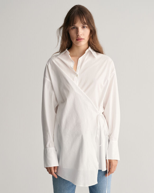 Chemise ultra-ample à fermeture croisée