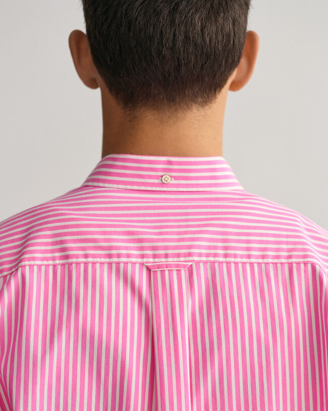 Chemise regular fit Broadcloth rayée à manches courtes