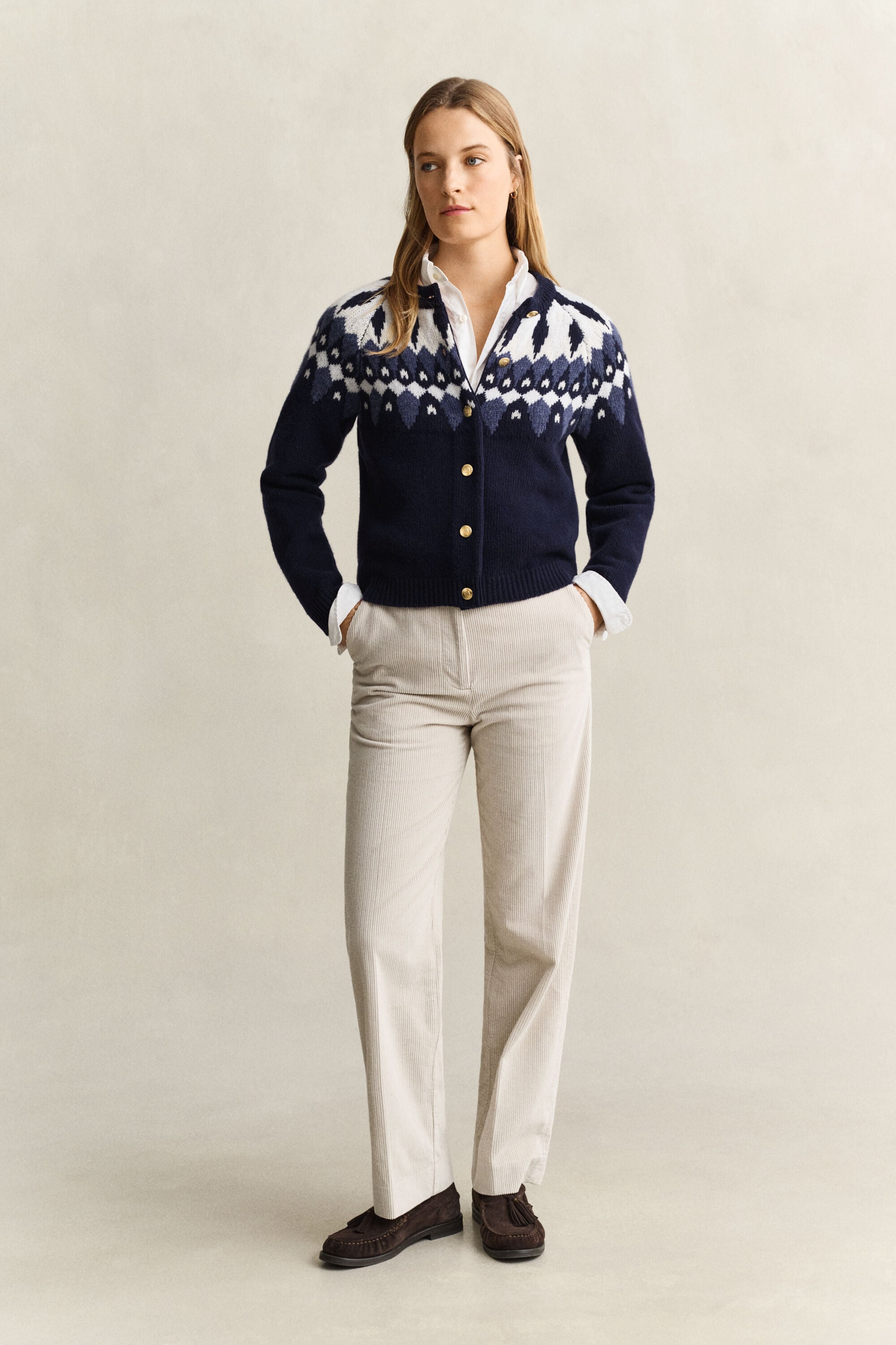 Cardigan en laine avec motif Fair Isle
