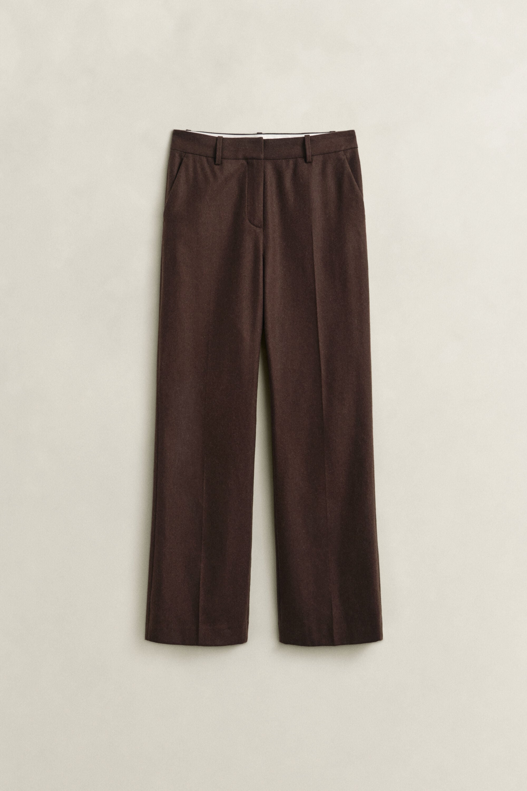 Pantalon coupe slim évasé en flanelle