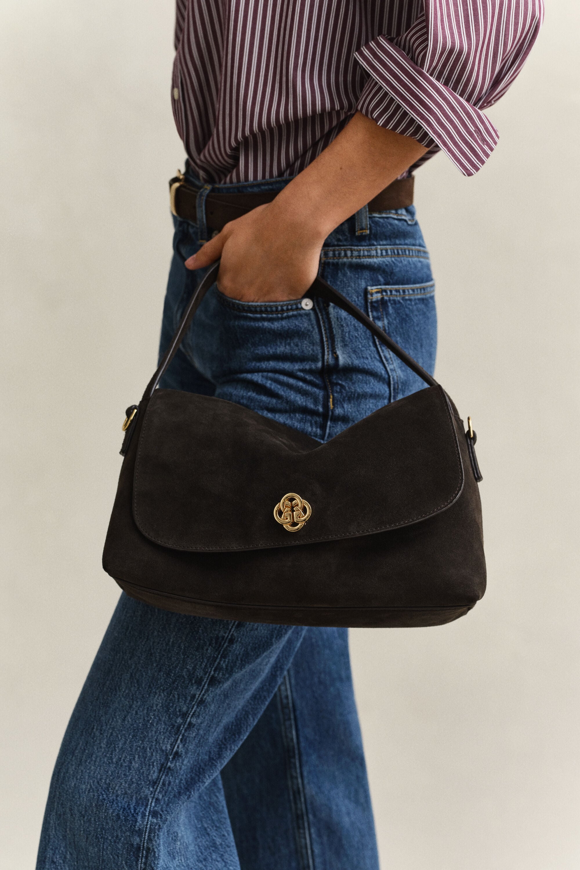 Sac à bandoulière en daim souple