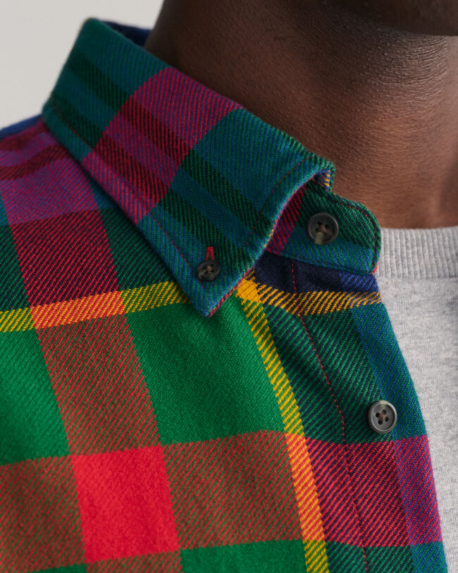 Chemise relaxed fit en serg&eacute; &agrave; carreaux