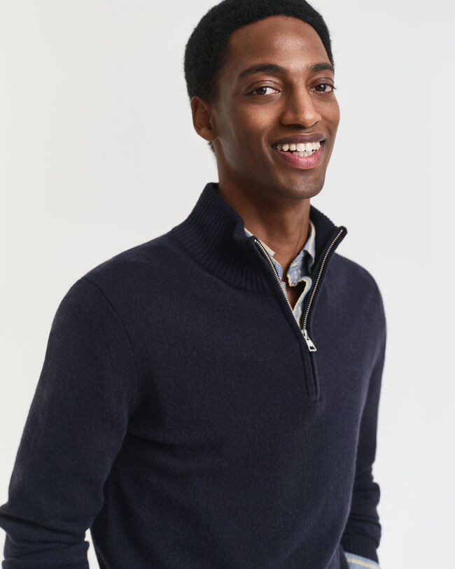 Pull à demi-zip en cachemire